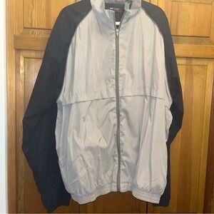 Men's Vintage On Line Khaki Tan & Black Full Zip Fabric Lined Jacket XL Tall XLT